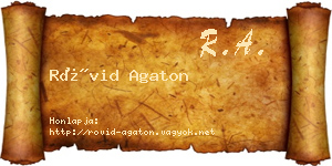 Rövid Agaton névjegykártya